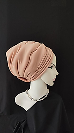 Drapeli dolgulu bone [şeftali rengı]